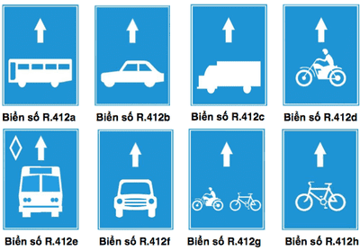 Biển số R.412 (a,b,c,d,e,f,g,h)